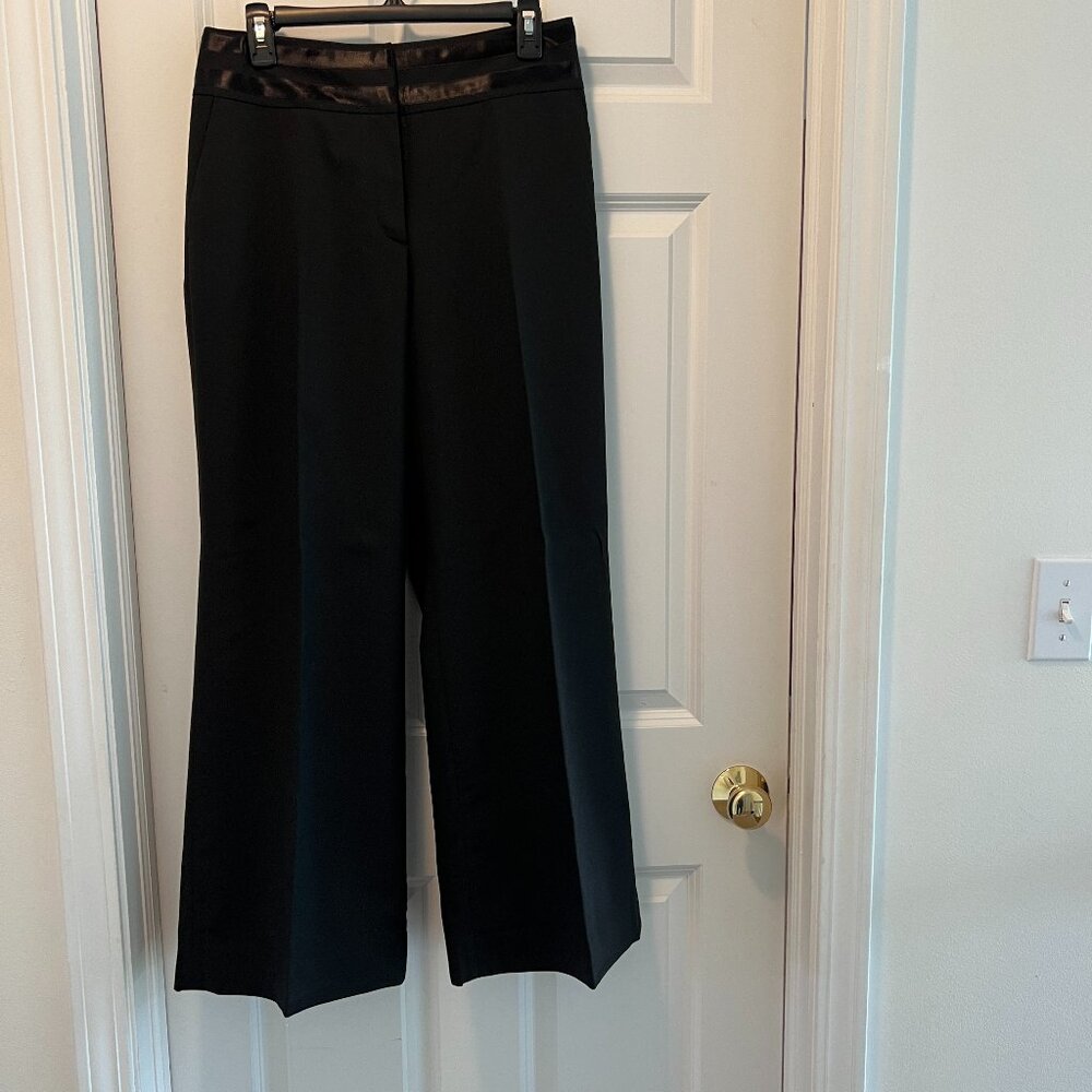 Tuxedo Style Dress Trousers, 32x30, Wide Leg, Black, Worn 1x, EUC, Front Crease